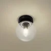 Loftlamper ^ Lucande Badolo loftslampe, sort, glas, Ø 15 cm, IP44