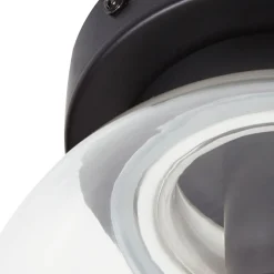 Loftlamper ^ Lucande Badolo loftslampe, sort, glas, Ø 15 cm, IP44