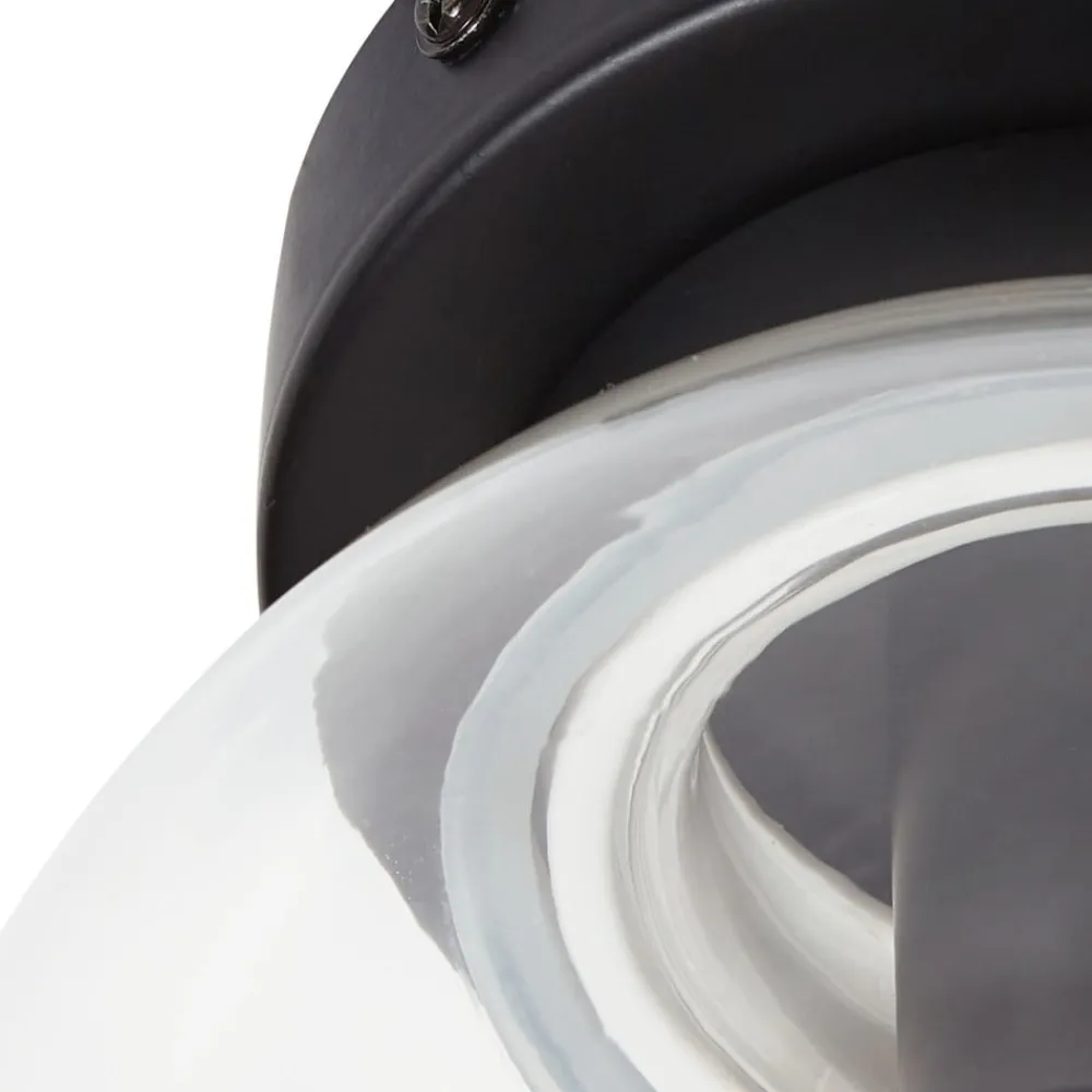 Loftlamper ^ Lucande Badolo loftslampe, sort, glas, Ø 15 cm, IP44
