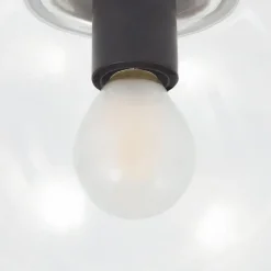 Loftlamper ^ Lucande Badolo loftslampe, sort, glas, Ø 15 cm, IP44