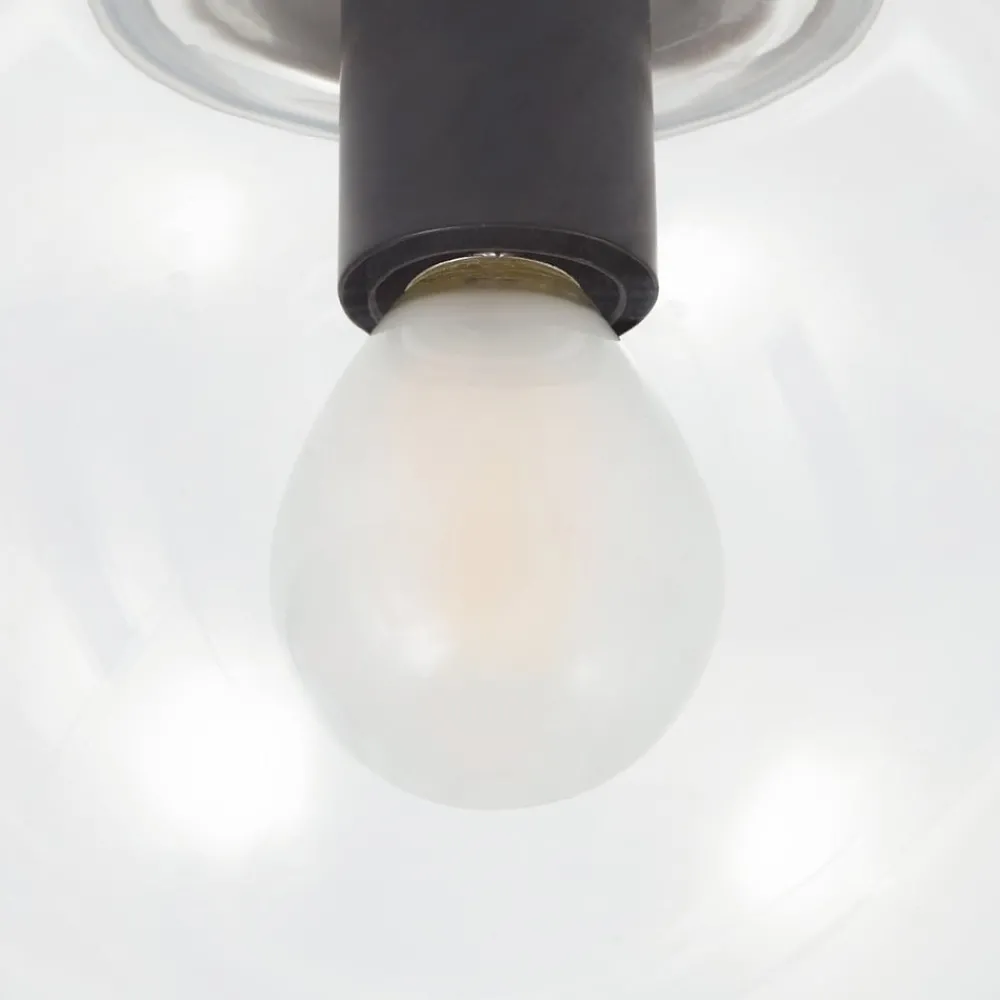 Loftlamper ^ Lucande Badolo loftslampe, sort, glas, Ø 15 cm, IP44