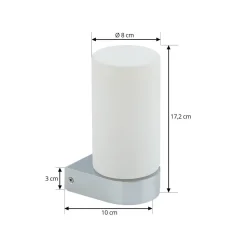 Lucande Væg- Og Spejllamper > Basolo væglampe til badeværelset, sort, højde 17,2 cm, glas