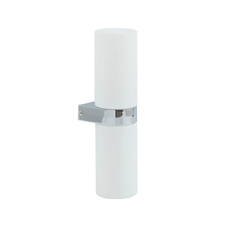 Lucande Væg- Og Spejllamper|Væglamper > Basolo væglampe til badeværelset, krom, højde 31,5 cm, glas, IP44