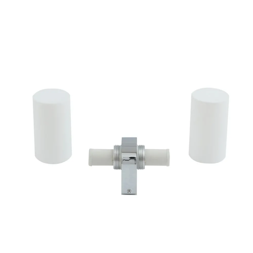Lucande Væg- Og Spejllamper|Væglamper > Basolo væglampe til badeværelset, krom, højde 31,5 cm, glas, IP44
