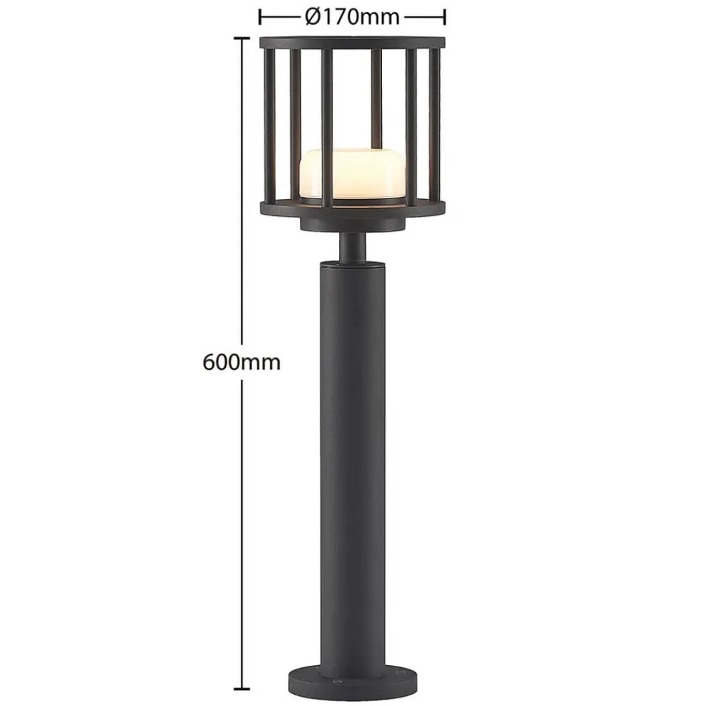 Lucande Gadebelysning > Berenike 60 cm vejlampe, mørkegrå, metal, GX53