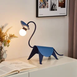Lucande Bordlamper > bordlampe Idalina, Dino, blå, stål, 44 cm