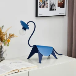 Lucande Bordlamper > bordlampe Idalina, Dino, blå, stål, 44 cm