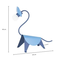 Lucande Bordlamper > bordlampe Idalina, Dino, blå, stål, 44 cm