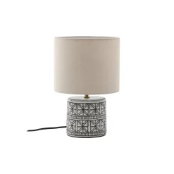 Bordlamper ^ Lucande bordlampe Thalorin, 36,5 cm, sort/hvid, keramik