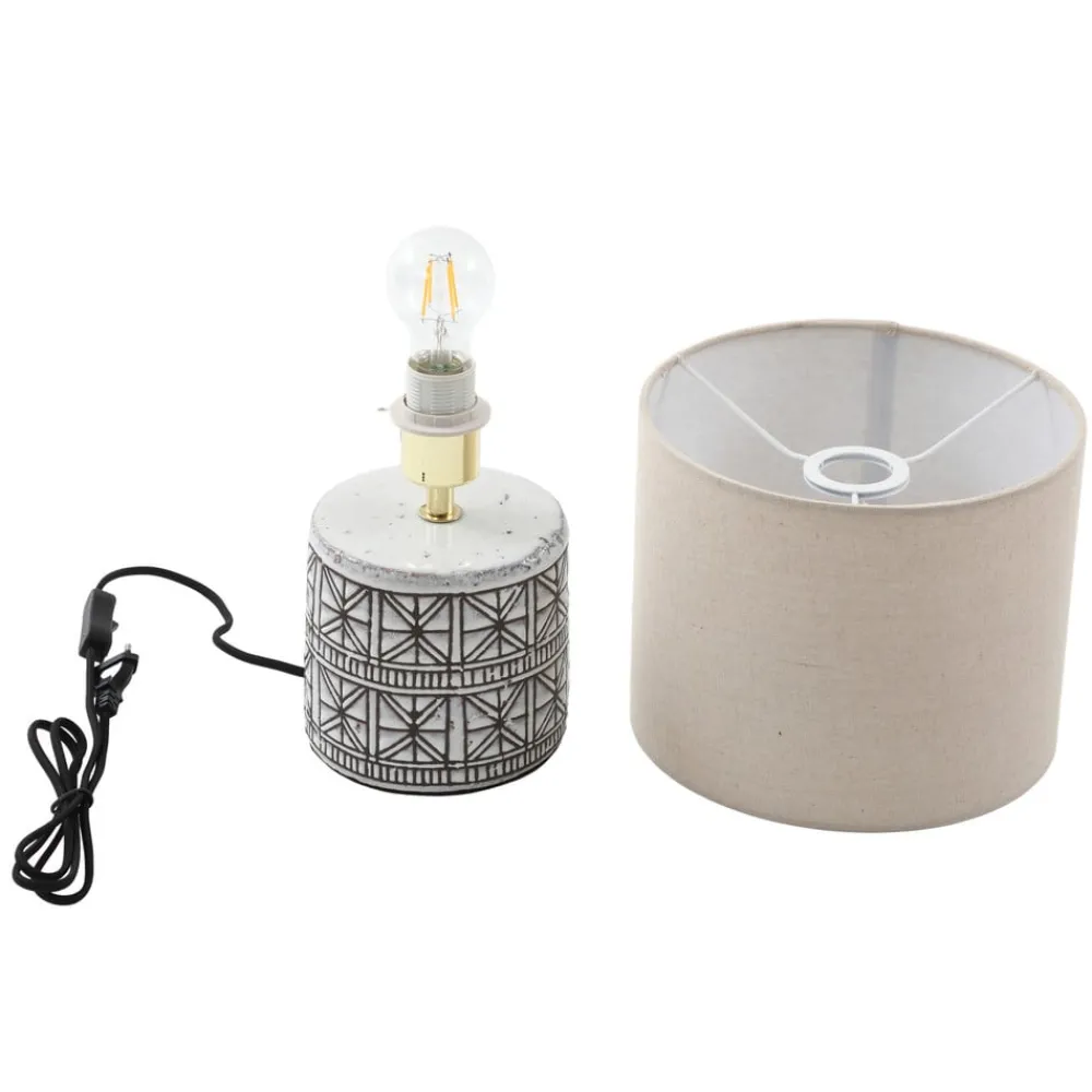 Bordlamper ^ Lucande bordlampe Thalorin, 36,5 cm, sort/hvid, keramik