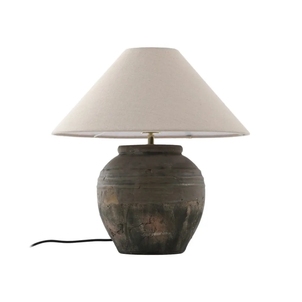 Lucande Bordlamper > bordlampe Thalorin, højde 46 cm, grå, keramik