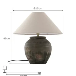 Lucande Bordlamper > bordlampe Thalorin, højde 46 cm, grå, keramik