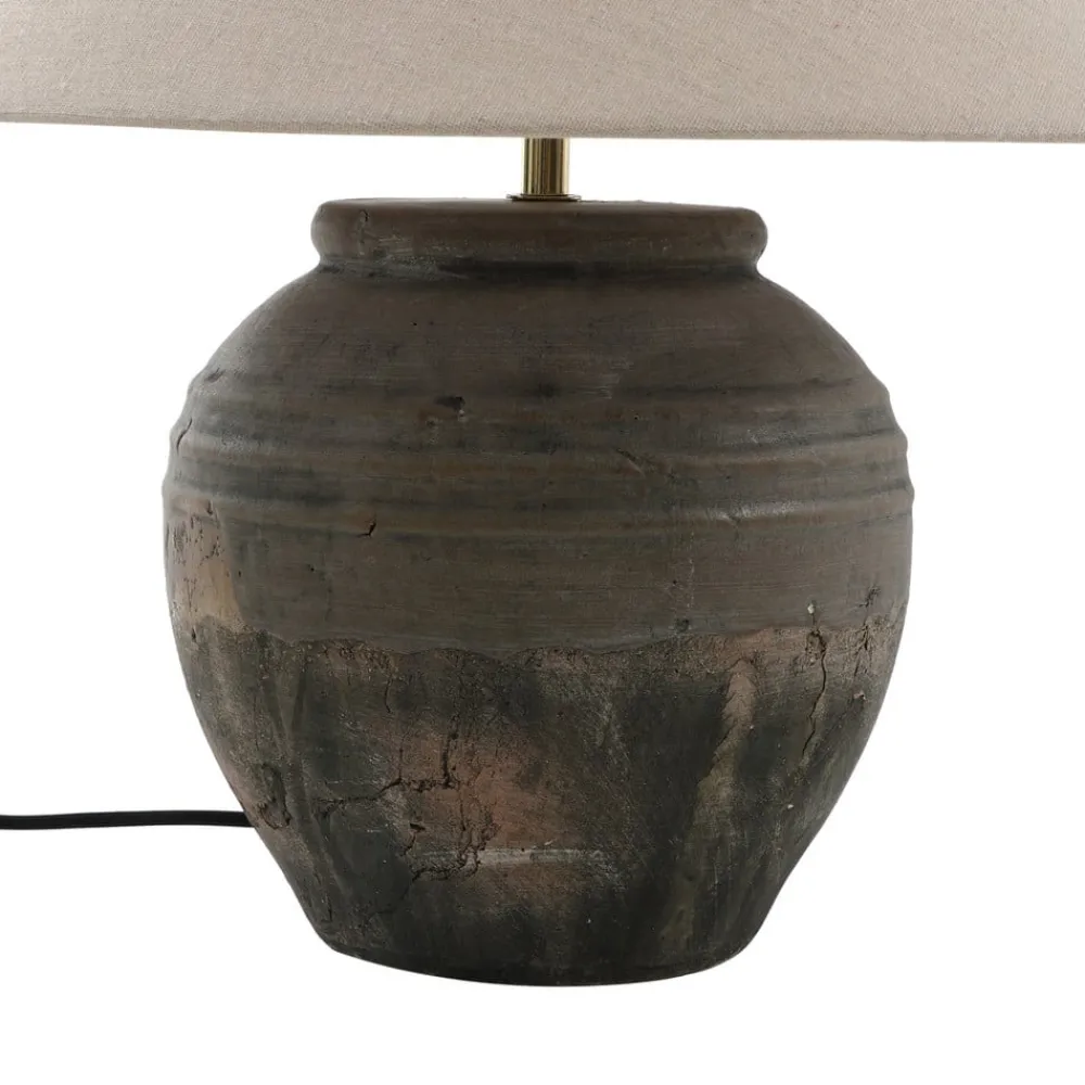 Lucande Bordlamper > bordlampe Thalorin, højde 46 cm, grå, keramik