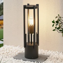 Terrassebelysning|Sokkellamper ^ Lucande Brienne sokkellampe, 50 cm, antracit, metal