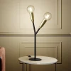 Bordlamper ^ Lucande Carlea bordlampe, 2 lyskilder sort-messing