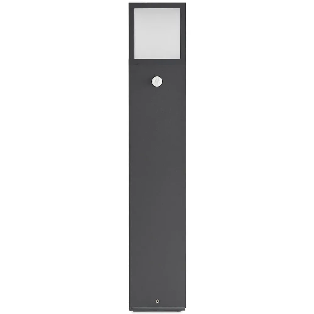Gadebelysning Med Sensor|Terrassebelysning ^ Lucande Dewari vejlampe, bevægelsessensor, E27, 65 cm, IP54