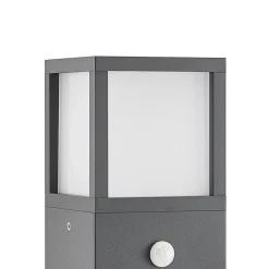 Gadebelysning Med Sensor|Terrassebelysning ^ Lucande Dewari vejlampe, bevægelsessensor, E27, 65 cm, IP54