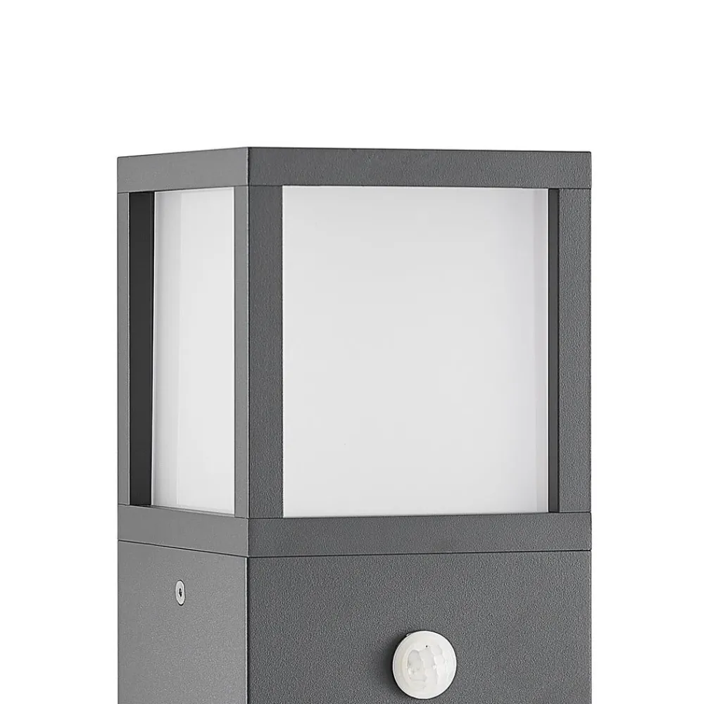 Gadebelysning Med Sensor|Terrassebelysning ^ Lucande Dewari vejlampe, bevægelsessensor, E27, 65 cm, IP54