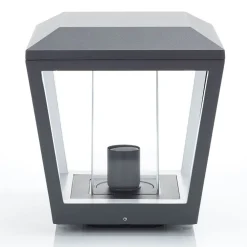 Lucande Sokkellamper > Dunia sokkellampe, antracit, metal, 24 cm, IP54