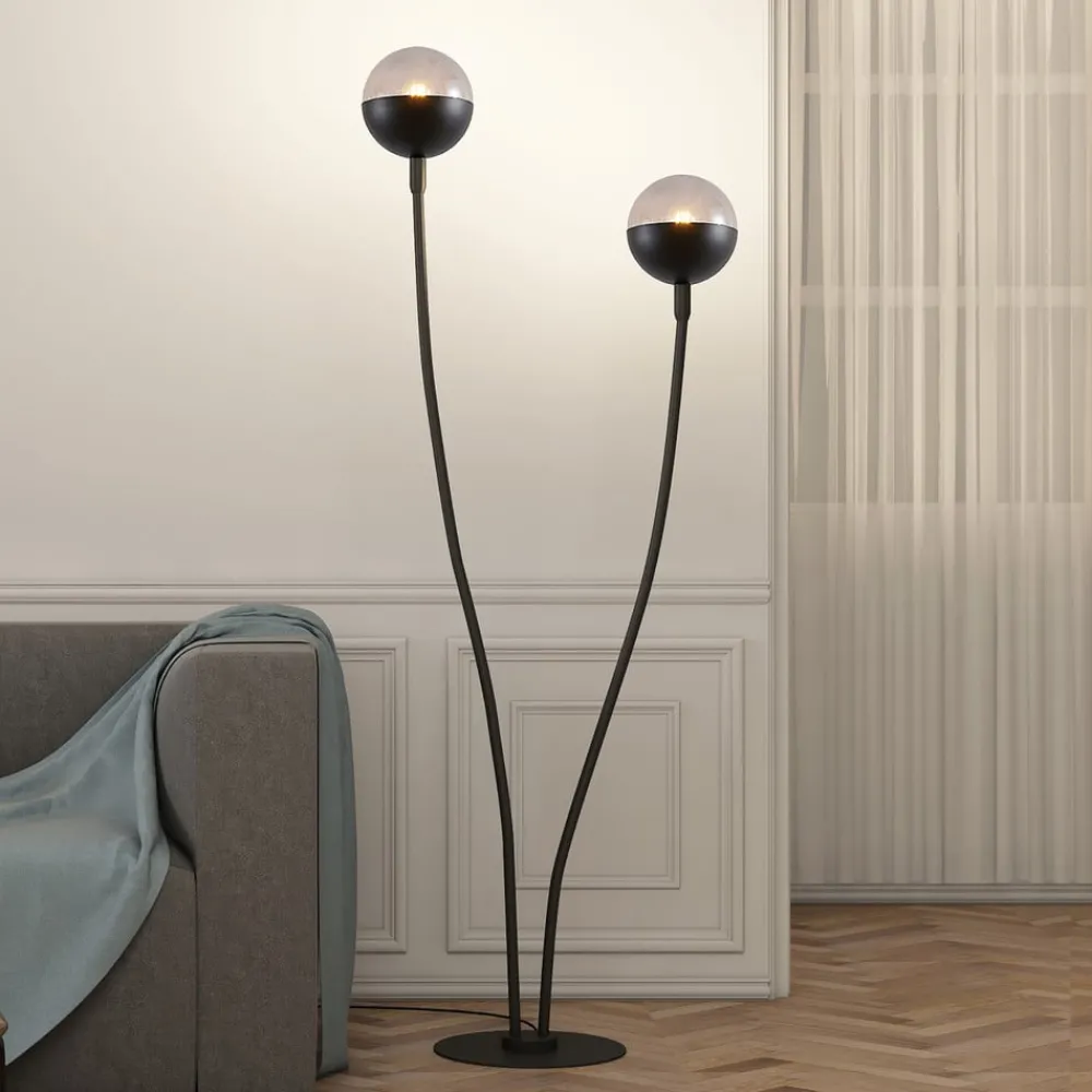 Gulvlamper ^ Lucande Dustian gulvlampe, 2 lyskilder