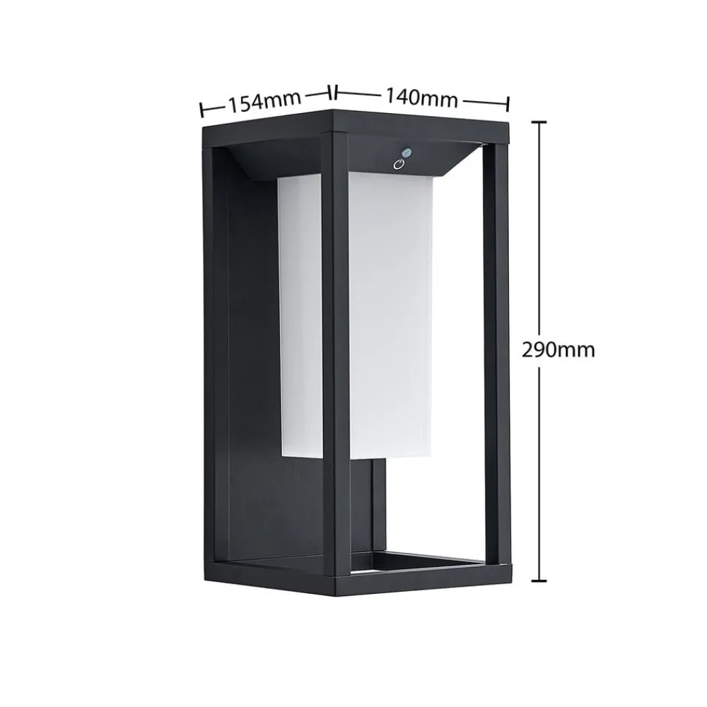 Solcellelamper ^ Lucande Eliel LED-solcellevæglampe