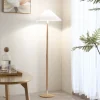 Lucande Gang|Pendellamper > Ellorin gulvlampe, hvid, træ, Ø 47,5 cm, E27