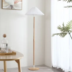 Lucande Gang|Pendellamper > Ellorin gulvlampe, hvid, træ, Ø 47,5 cm, E27