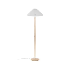 Lucande Gang|Pendellamper > Ellorin gulvlampe, hvid, træ, Ø 47,5 cm, E27