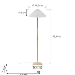 Lucande Gang|Pendellamper > Ellorin gulvlampe, hvid, træ, Ø 47,5 cm, E27