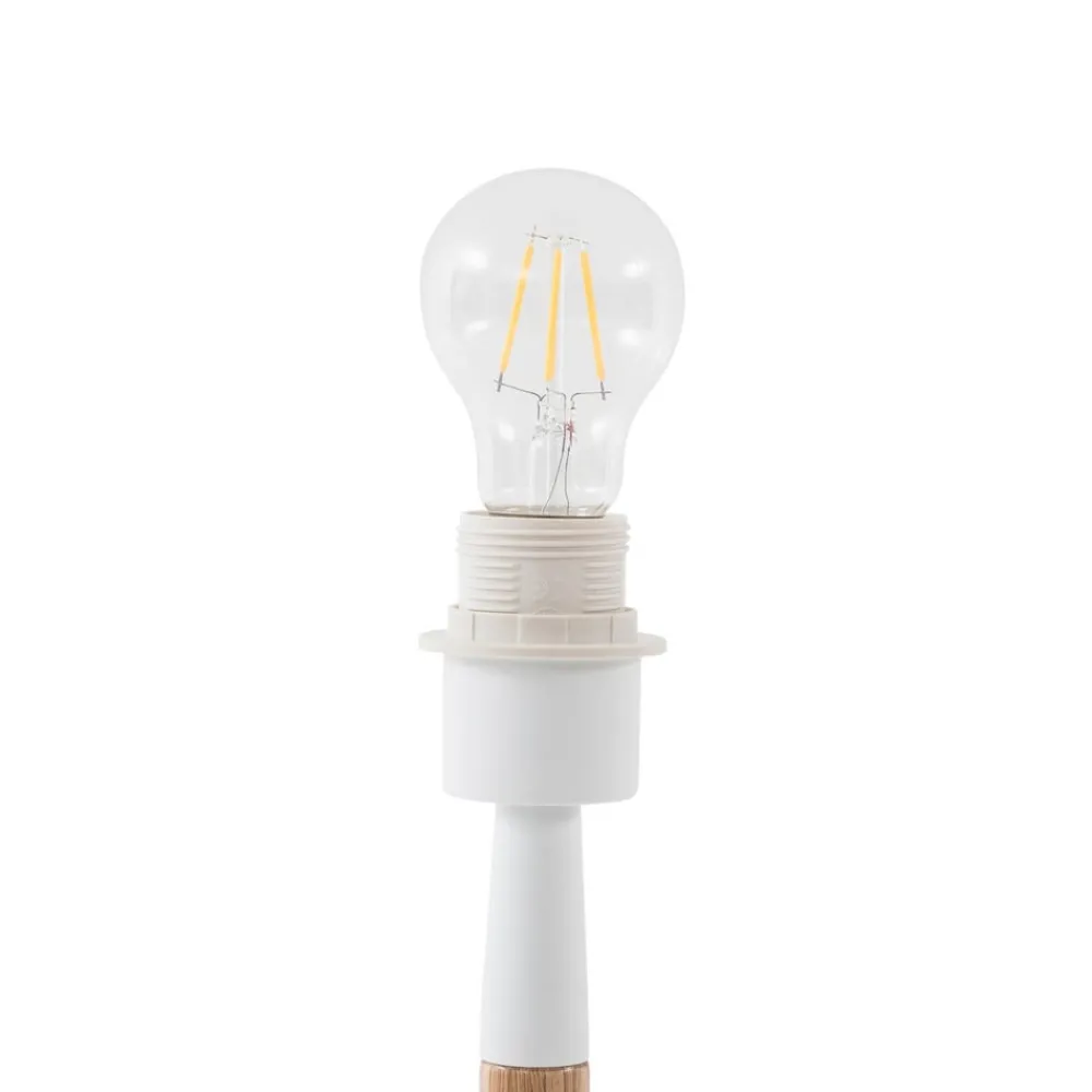 Lucande Gang|Pendellamper > Ellorin gulvlampe, hvid, træ, Ø 47,5 cm, E27