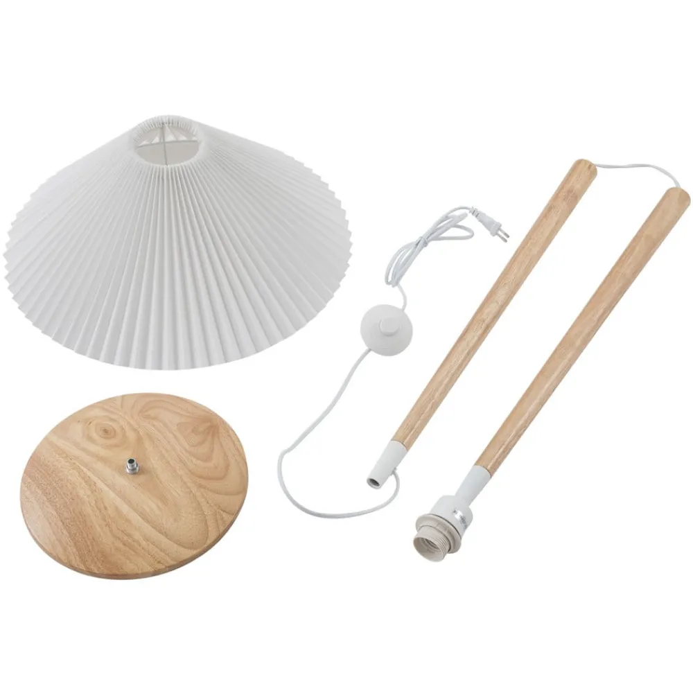 Lucande Gang|Pendellamper > Ellorin gulvlampe, hvid, træ, Ø 47,5 cm, E27