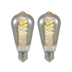 Lucande Dæmpbar Led-Pære|Filament Pære > E27-pære ST64 4W 918 dæmpes titan, 2 stk