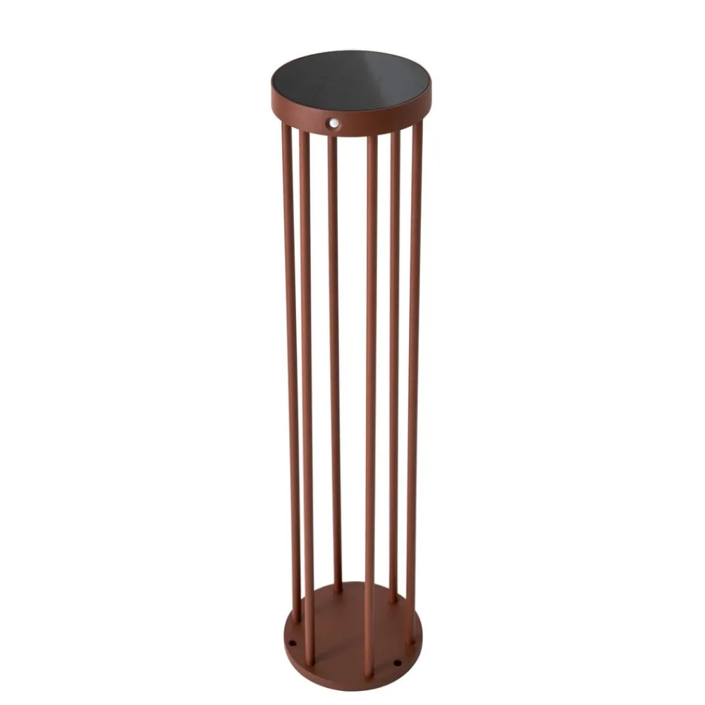 Solcelle Lampe Med Sensor|Solcellelamper ^ Lucande Evelis LED-vejlampe, rustfarvet, aluminium, sensor