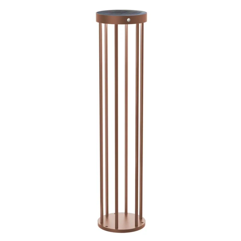 Solcelle Lampe Med Sensor|Solcellelamper ^ Lucande Evelis LED-vejlampe, rustfarvet, aluminium, sensor