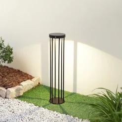 Lucande Solcelle Lampe Med Sensor|Solcellelamper > Evelis LED-vejlampe, sort, aluminium, sensor