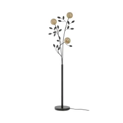 Lucande Gulvlamper|Gulvlamper > Evory gulvlampe, 160 cm, 3 lyskilder, sort/guld, G9