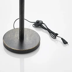 Lucande Gulvlamper|Gulvlamper > Evory gulvlampe, 160 cm, 3 lyskilder, sort/guld, G9