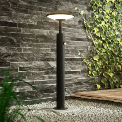 Gadebelysning Med Sensor|Terrassebelysning ^ Lucande Fenia LED-vejlampe, 60 cm, sensor, IP54, antracit