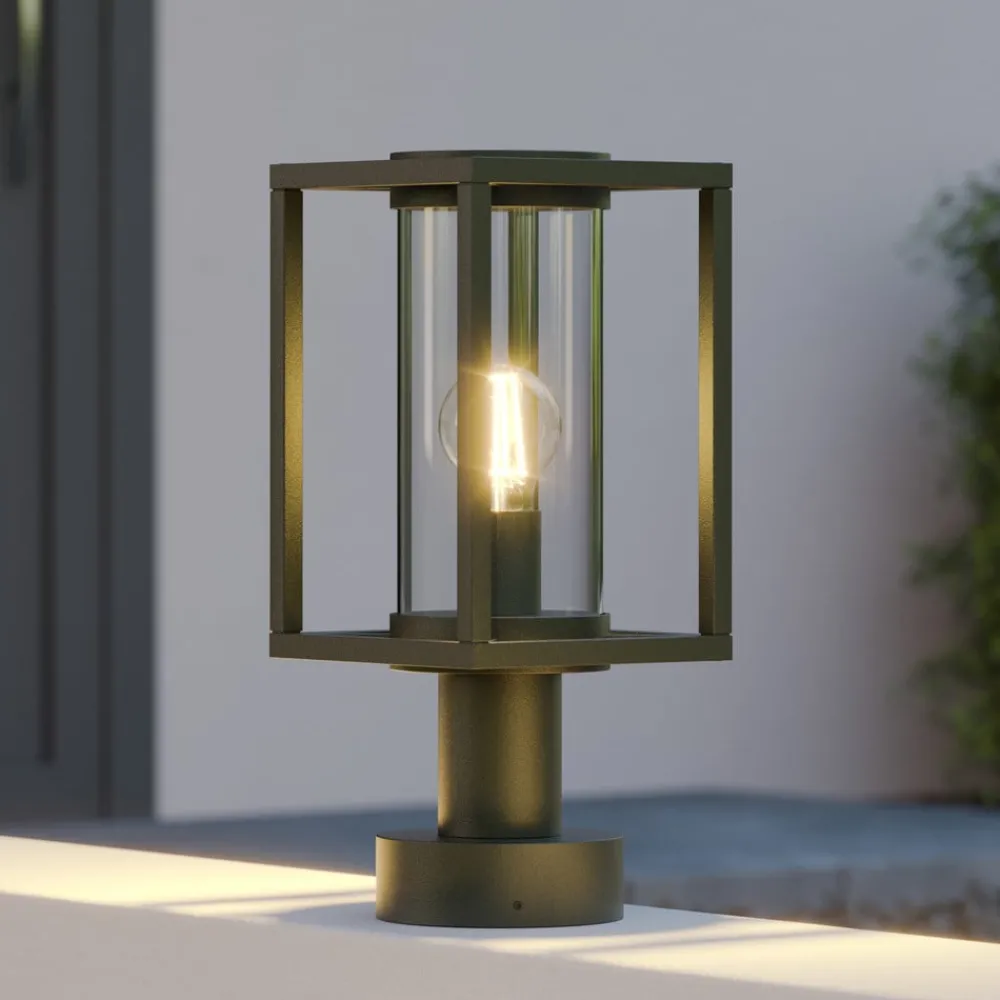 Terrassebelysning|Sokkellamper ^ Lucande Ferda sokkellampe, 37 cm, antracit, IP44