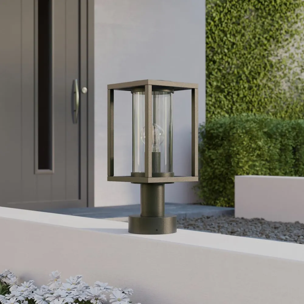 Terrassebelysning|Sokkellamper ^ Lucande Ferda sokkellampe, 37 cm, antracit, IP44