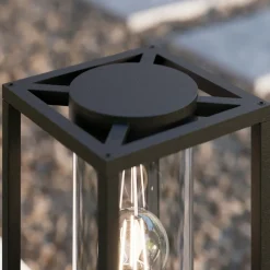 Terrassebelysning|Sokkellamper ^ Lucande Ferda sokkellampe, 37 cm, antracit, IP44