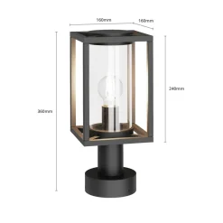 Terrassebelysning|Sokkellamper ^ Lucande Ferda sokkellampe, 37 cm, antracit, IP44