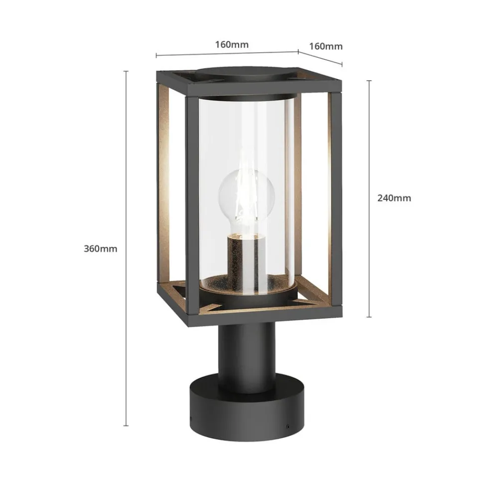 Terrassebelysning|Sokkellamper ^ Lucande Ferda sokkellampe, 37 cm, antracit, IP44