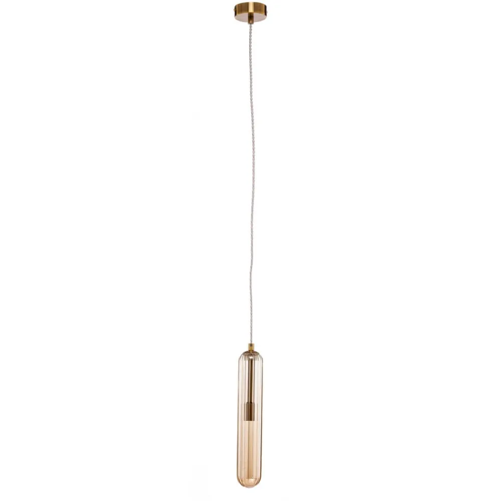 Lucande Pendellamper > Freylin pendel, 1-lys, rav, glas, 6 cm