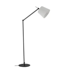 Gulvlamper|Gulvlamper ^ Lucande gulvlampe Caelia, sort, tekstil, justerbar