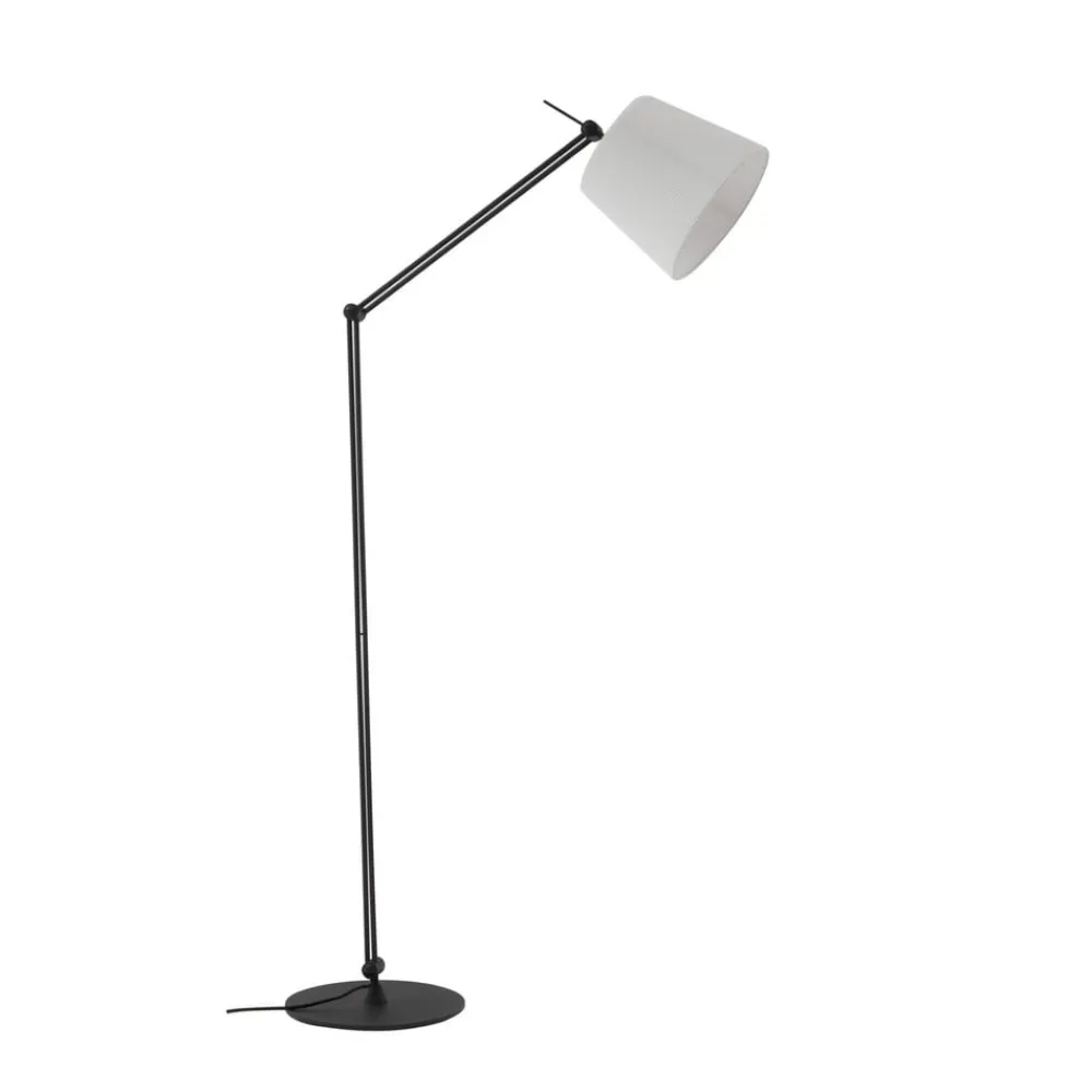 Gulvlamper|Gulvlamper ^ Lucande gulvlampe Caelia, sort, tekstil, justerbar