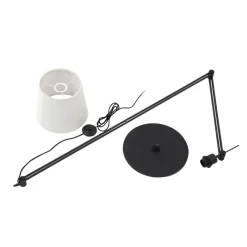 Gulvlamper|Gulvlamper ^ Lucande gulvlampe Caelia, sort, tekstil, justerbar