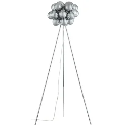 Lucande Gulvlamper > Gulvlampe Diborah, røggrå, glas, 150 cm, G9