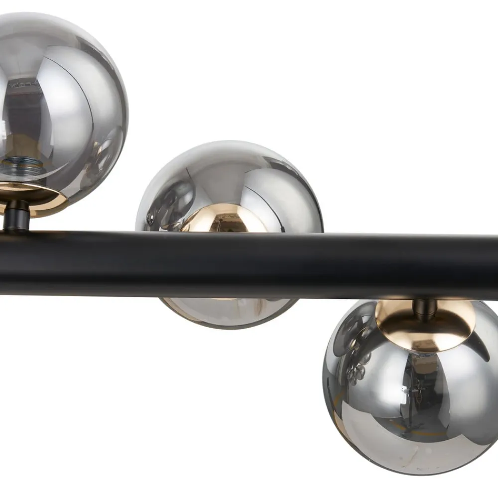 Lucande Gulvlamper > Gulvlampe Diborah, røggrå, glas, 150 cm, G9