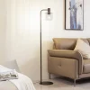 Lucande Gulvlamper|Gulvlamper > gulvlampe Eirian, sort, glas, 150 cm høj, E27